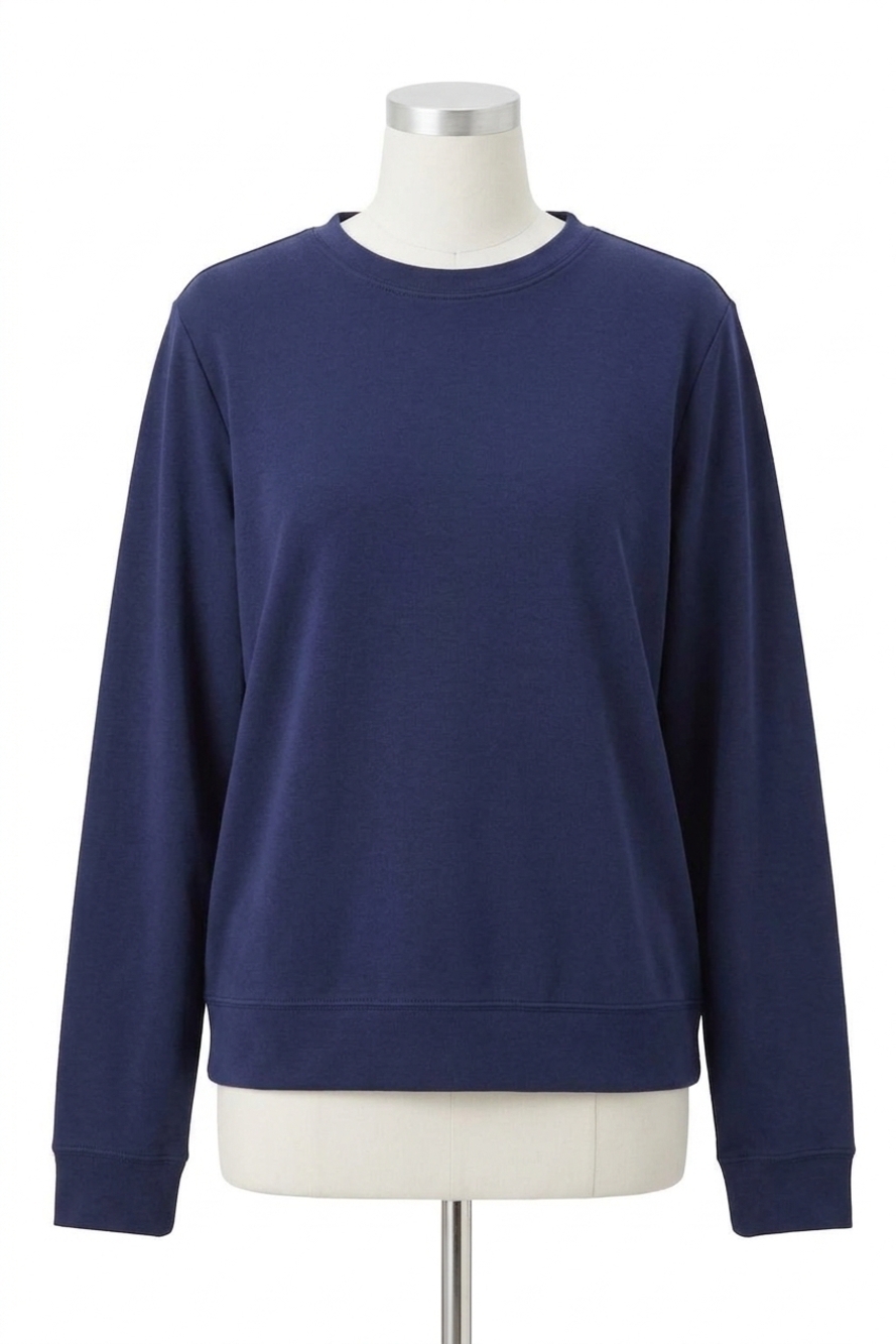 NEW VINTAGE HAVANA classic cloud fleece crewneck sweater in navy